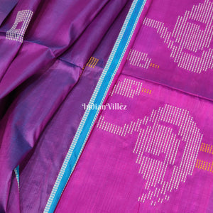 Violet Magenta Handloom Soft Silk Saree