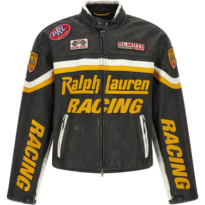 Polo Ralph Lauren Leather Biker Jacket With Patch