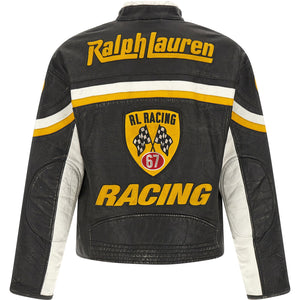 Polo Ralph Lauren Leather Biker Jacket With Patch