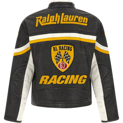 Polo Ralph Lauren Leather Biker Jacket With Patch