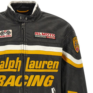 Polo Ralph Lauren Leather Biker Jacket With Patch