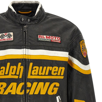 Polo Ralph Lauren Leather Biker Jacket With Patch