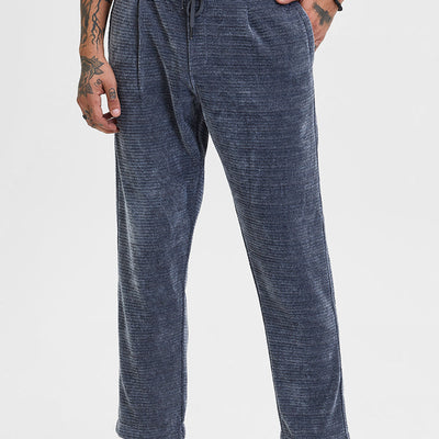 Grey Corduroy Relaxed Fit Trousers