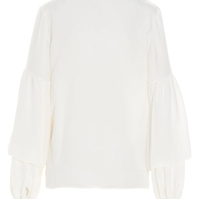 Di.la3 Pari' Puff-sleeve Silk Shirt