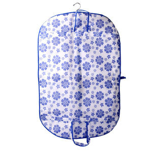 Kuber Industries Flower Printed Foldable Non Woven Men's Coat Blazer Cover (Blue) -CTMTC039474