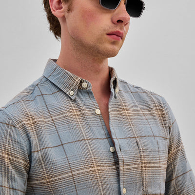 Light Blue Checks Slim Fit Shirt