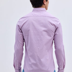 Lavender Checks Slim Fit Shirt