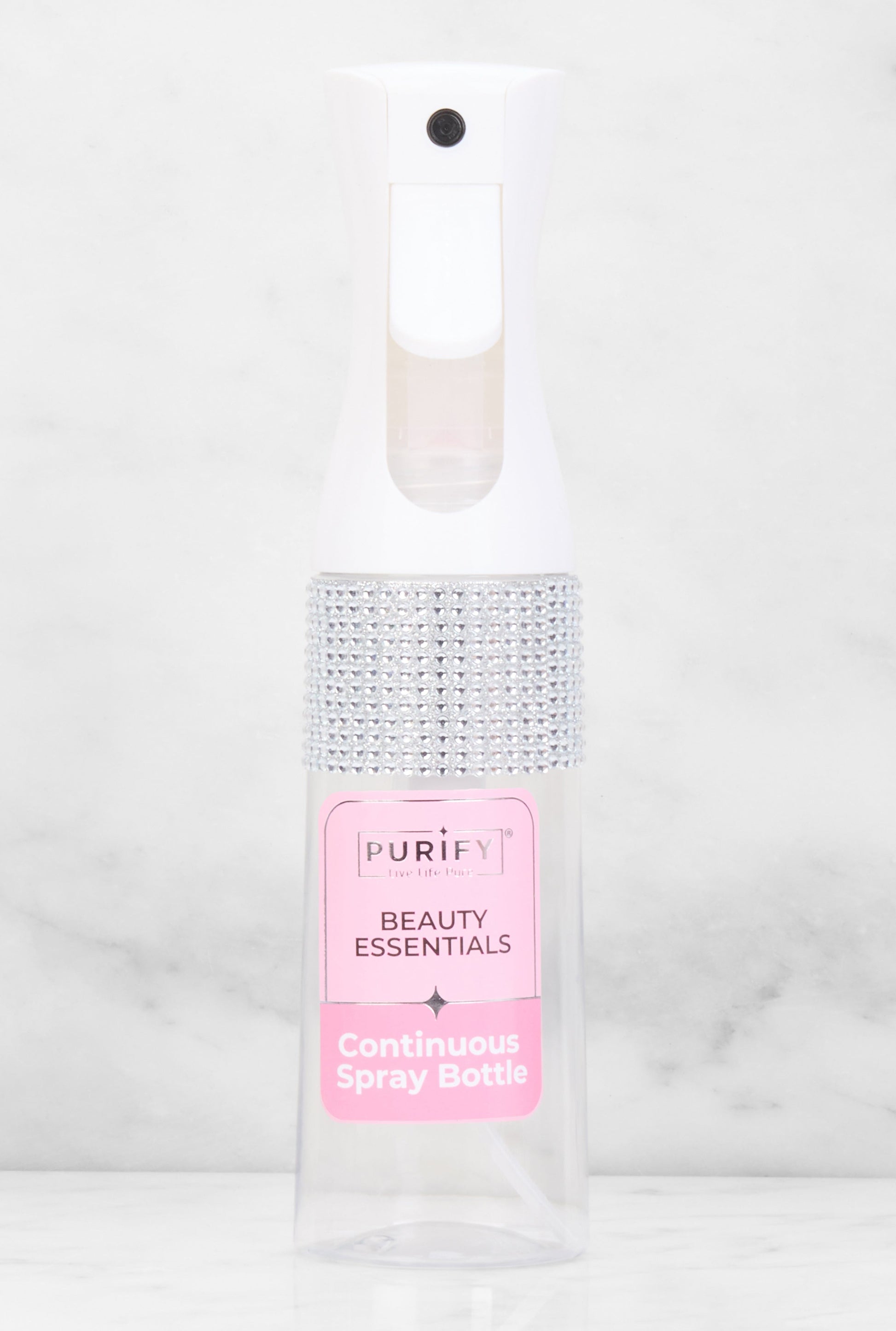 Rhinestone Detail Continuous Clear Spray Bottle