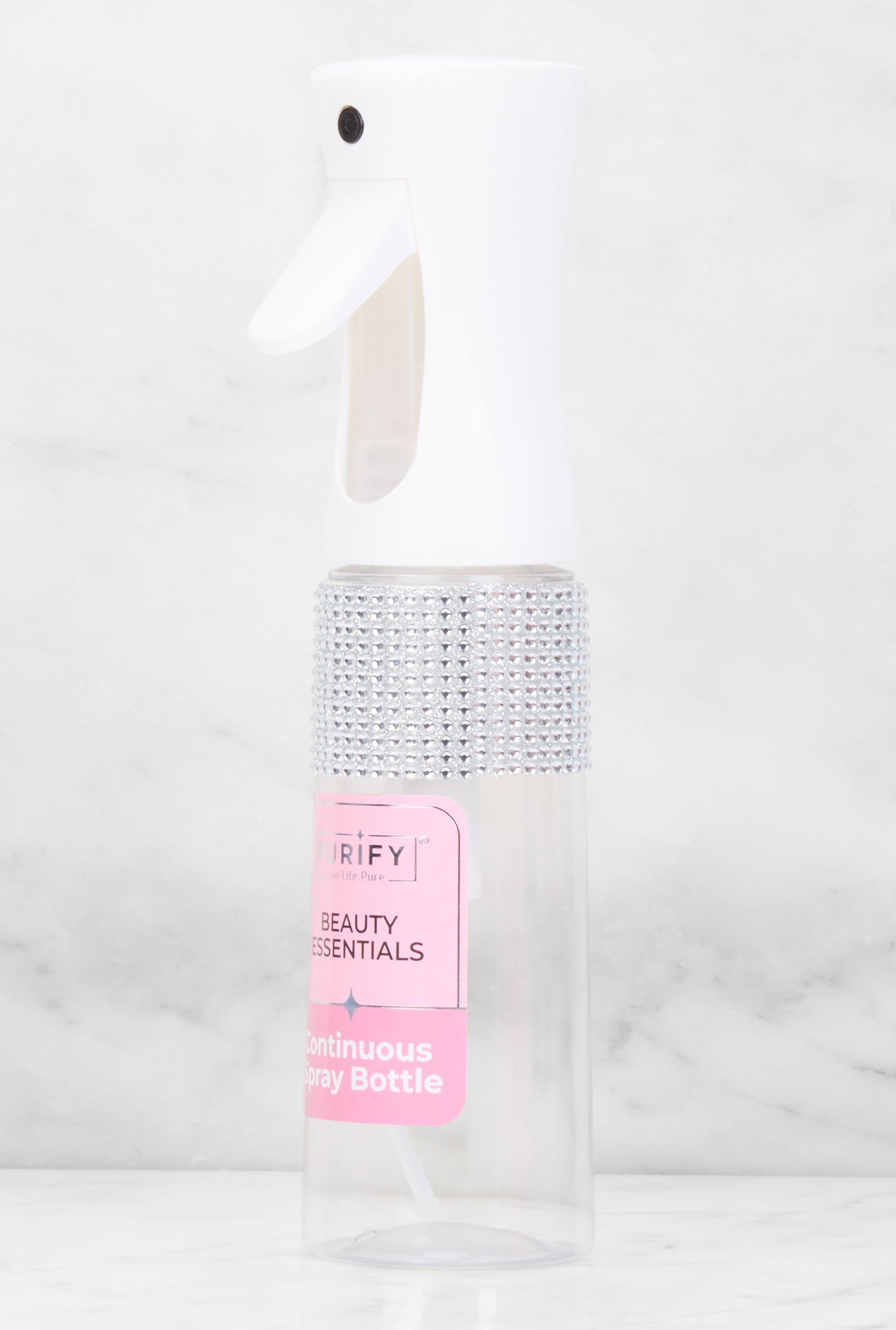 Rhinestone Detail Continuous Clear Spray Bottle