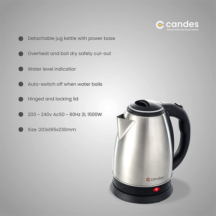 Boiler Electric Kettle  (2 L, Silver Black)