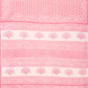 Baby Pink Woven Jaipur Cotton Saree Printed With Floral Motifs