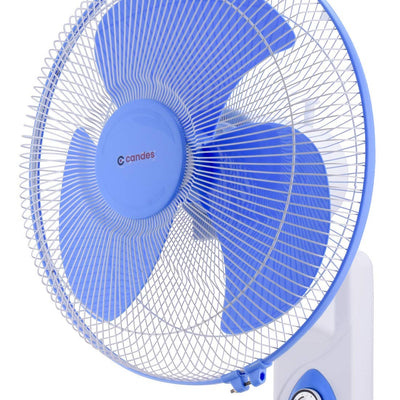 Candes Aura 3 Blade Automatic Oscillation Wall Fan With 2 Year Warranty (White Blue, 400mm)