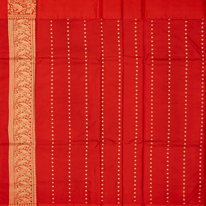 Maroon Handloom Banarasi Silk Saree With Bird Buttas
