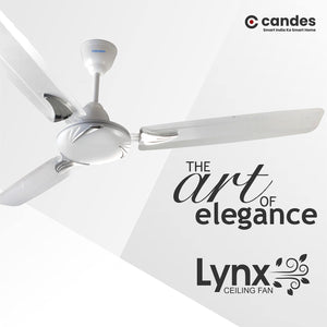 Candes Lynx 1200mm/48 inch High Speed Anti-dust Decorative 3 Star Rated Ceiling Fan 2 Yrs Warranty (White) Pack of 1