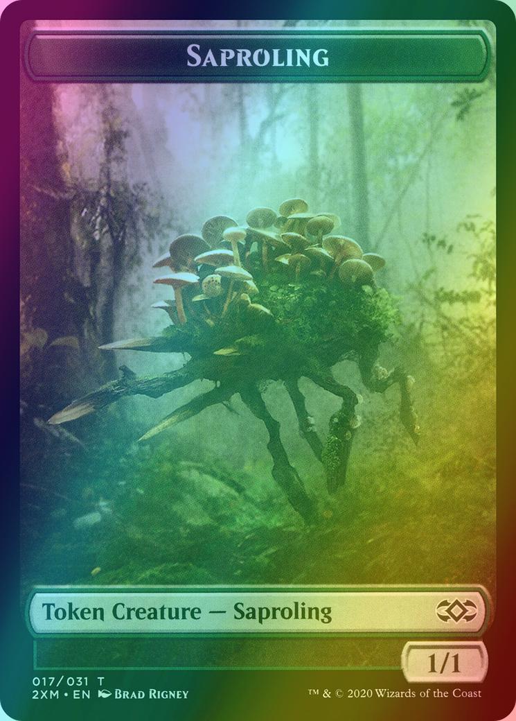 Angel Token (03) // Saproling Token (17) [Double Masters Tokens] [Foil]