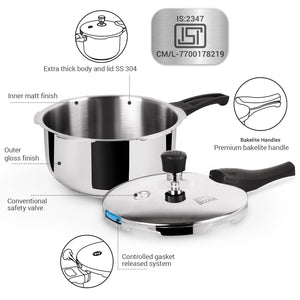 Triply Stainless Steel Pressure Cooker Outer Lid (Milton Procook)