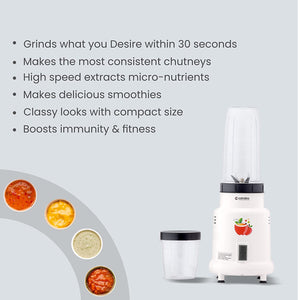 Hector Nutri Blender Complete Kitchen Machine with 2 Unbreakable Jars, 400W (White)