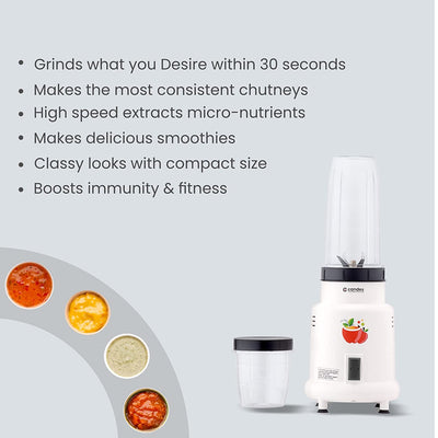 Hector Nutri Blender Complete Kitchen Machine with 2 Unbreakable Jars, 400W (White)