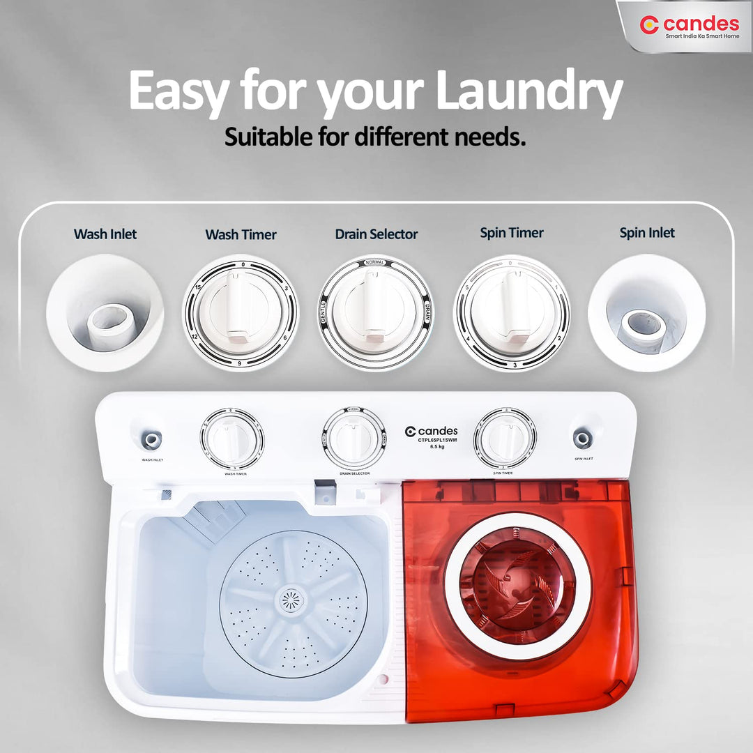 Washing machine Variation (8.0 Kg, Red & White)