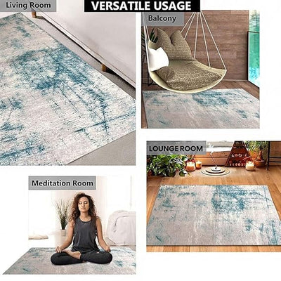 Digital Printed Premium Chenille Floor Carpet Mat, Super Soft Rug with Anti-Skid Backing, Modern Distressed Design - ACR001