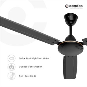 Candes Swift 1200mm /48 inch High Speed Anti-dust Decorative 5 Star Rated Ceiling Fan 400 RPM with 2 Yrs Warranty (Pack of 2, Brown)