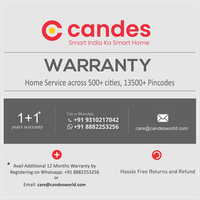 Candes Aura 3 Blade Automatic Oscillation Wall Fan With 2 Year Warranty (White Cherry, 400mm)