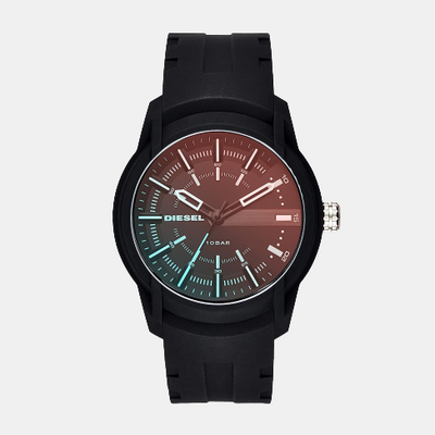 Armbar Silicone Men Quartz Brown Dial Analog Silicone Watch DZ1819