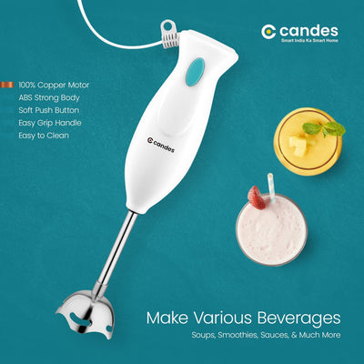 Candes Hand Blender 250 Watts, 1 Year Warranty, White - Green