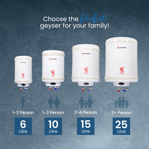 Candes Geyser 10 Litre | 1 Year Warranty | Water Heater for Home, Water Geyser, Water Heater, Electric Geyser, 5 Star Rated Automatic Instant Storage Water Heater, 2KW - Perfecto (Ivory)