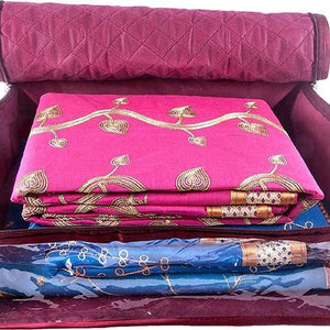 Kuber Industries 9 Piece Rexine Saree Cover Set, Maroon