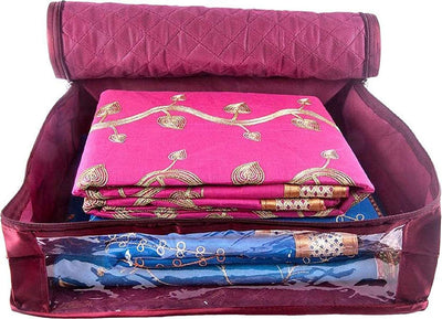 Kuber Industries 9 Piece Rexine Saree Cover Set, Maroon