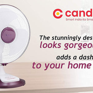 Candes Desker Table Fan for Cooling with Automatic Oscillation (400 MM) 80W (White Cherry)