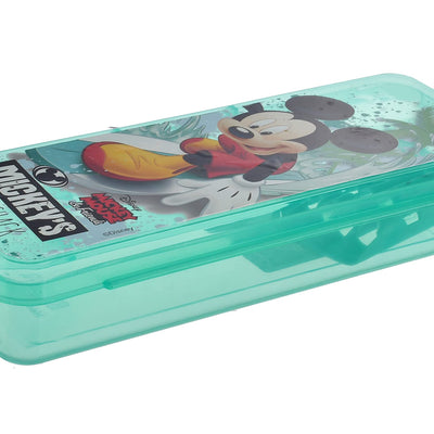 Heart Home Micky Mouse Printed Tranasparent Plastic Pencil Box for Kids (Green), Pack of 1 (HS39HEARTH022661)