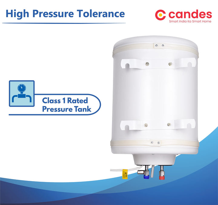 Candes 50 Litre Automatic Instant Storage Electric Water Heater Multiple Safety System Anti Rust Body, 2kW Geyser (Ivory, 2000 W)