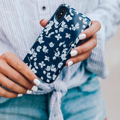 Floral Forest | Navy Cherry Blossom Floral Samsung Case