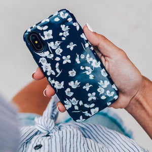 Floral Forest | Navy Cherry Blossom Floral Samsung Case