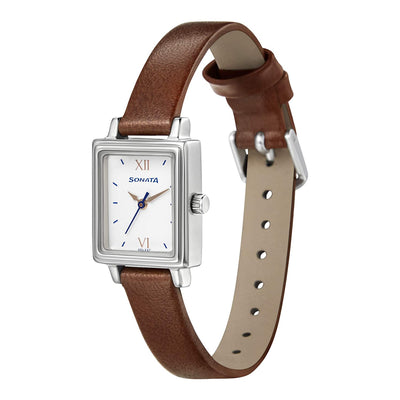 Workwear White Dial & Tan Leather Strap