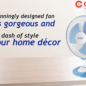 Candes Desker Table Fan for Cooling with Automatic Oscillation (400 MM) 80W (Blue)