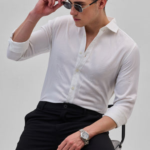 White Self-Design Shirt