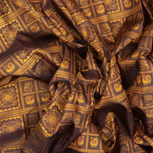 Burgundy Handloom Kanchipuram Silk Saree With Bomkai Motifs