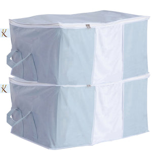 Kuber Industries Non Woven Rectangular Underbed Storage Organiser Set (Grey, Standard, Model: Rbed01), 2 Piece