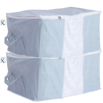 Kuber Industries Non Woven Rectangular Underbed Storage Organiser Set (Grey, Standard, Model: Rbed01), 2 Piece