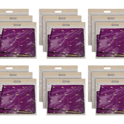 Heart Home Non-Woven Single Saree Covers With Transparent Window With Handle Pack of 18 (Brown)