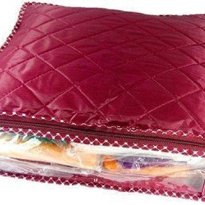 Kuber Industries 9 Piece Rexine Saree Cover Set, Maroon