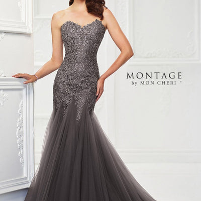 Montage 118964 Long Formal Lace Beaded Evening Dress