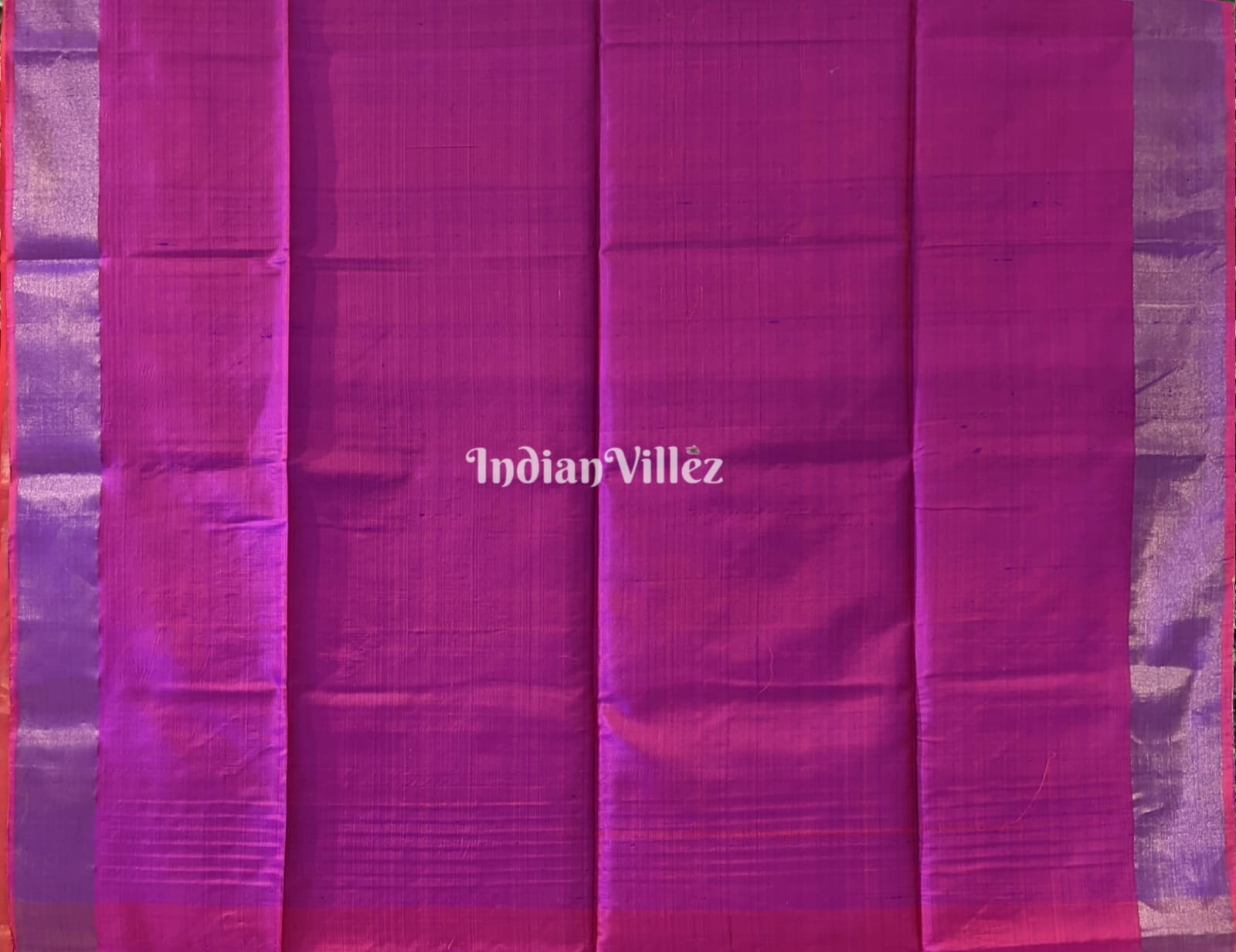 Reddish Orange Purple Handwoven Bishnupuri Silk Saree