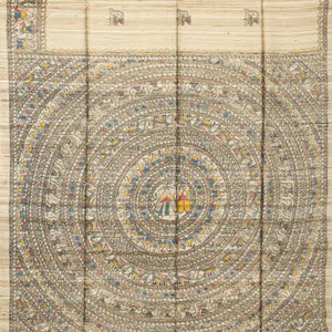 Taupe Handloom Tussar Silk Saree With Printed Floral Motifs