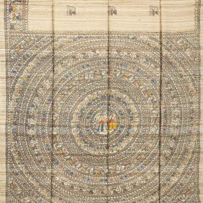 Taupe Handloom Tussar Silk Saree With Printed Floral Motifs