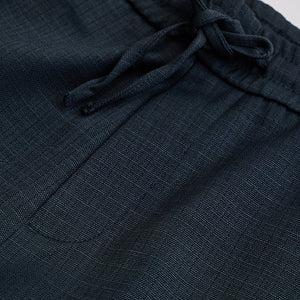 Navy Self-Design Slim Fit Trousers