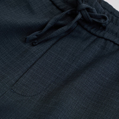 Navy Self-Design Slim Fit Trousers